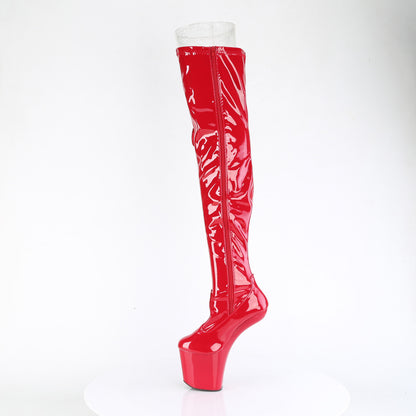 *8" Heelless, 3" PF Thigh  Boot w/Side Ribbon Lace, Side Zip (Pleaser CRAZE3050/B/M)