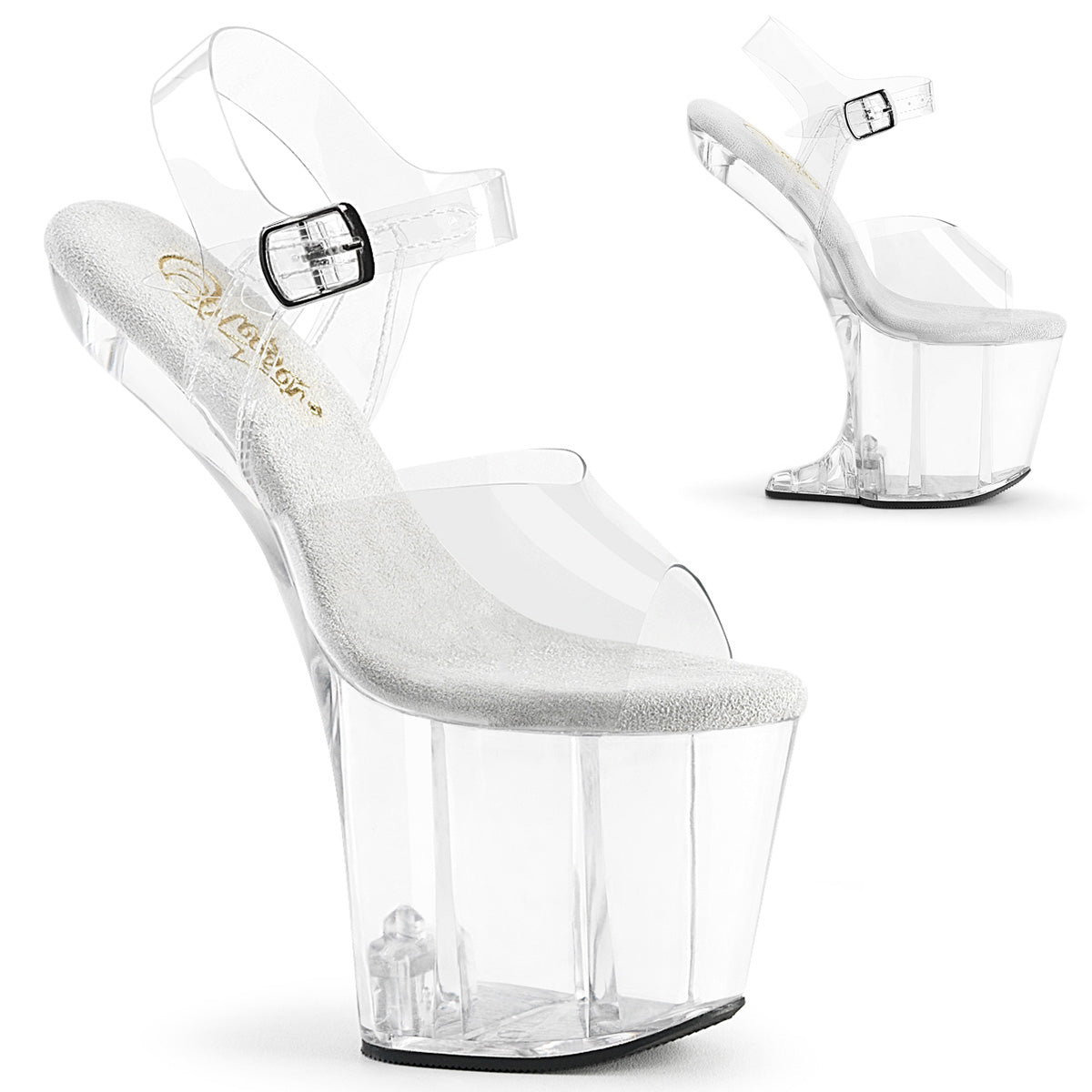 8" Heelless, 3" PF Ankle Strap Sandal (Pleaser CRAZE808/C/M)