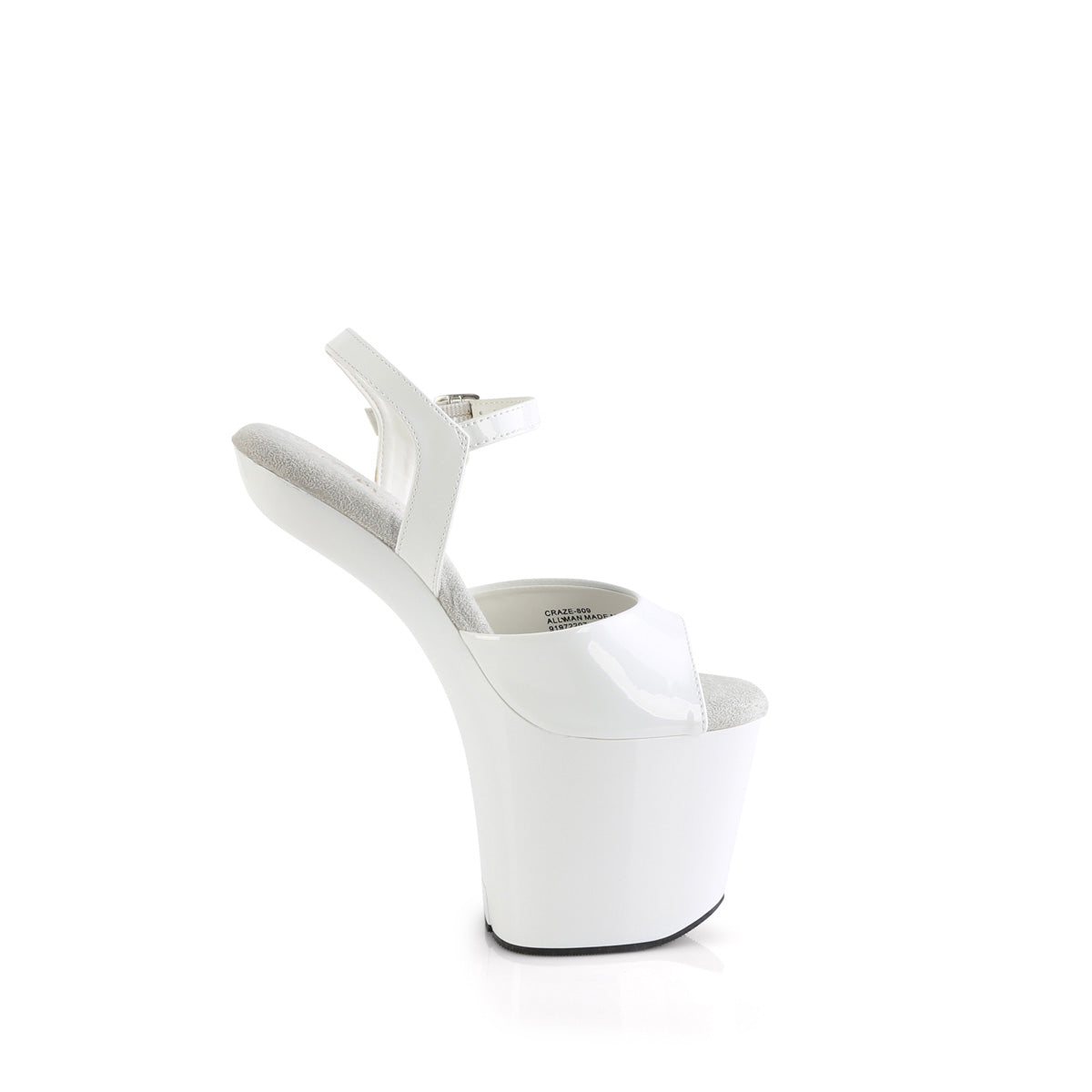 8" Heelless, 3" PF Ankle Strap Sandal (Pleaser CRAZE809/B/M)
