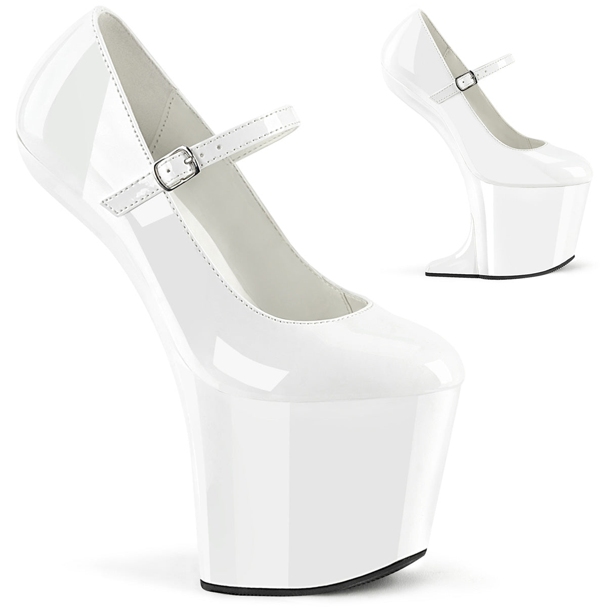 8" Heelless, 3" PF Mary Jane Pump (Pleaser CRAZE880/B/M)