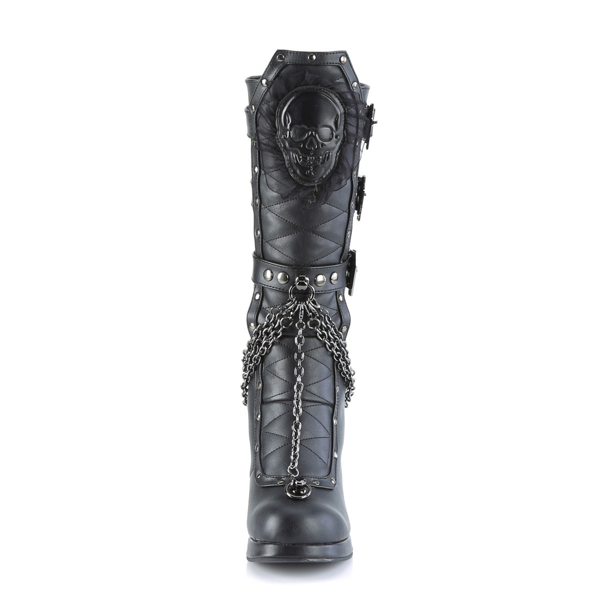 *4" Heel, 3/4" PF Mid-Calf Boot, Metal Back Zip (Demonia CRYP67/BVL)