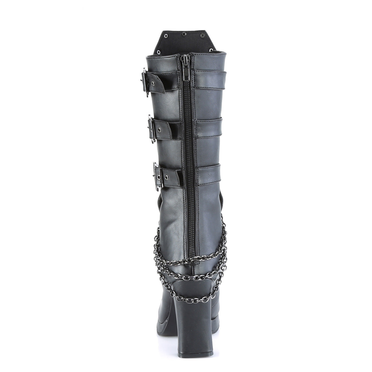 *4" Heel, 3/4" PF Mid-Calf Boot, Metal Back Zip (Demonia CRYP67/BVL)