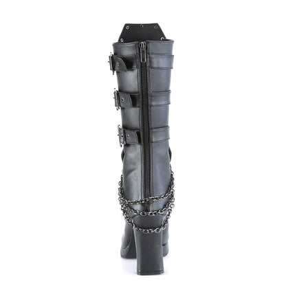 *4" Heel, 3/4" PF Mid-Calf Boot, Metal Back Zip (Demonia CRYP67/BVL)