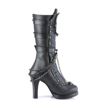 *4" Heel, 3/4" PF Mid-Calf Boot, Metal Back Zip (Demonia CRYP67/BVL)