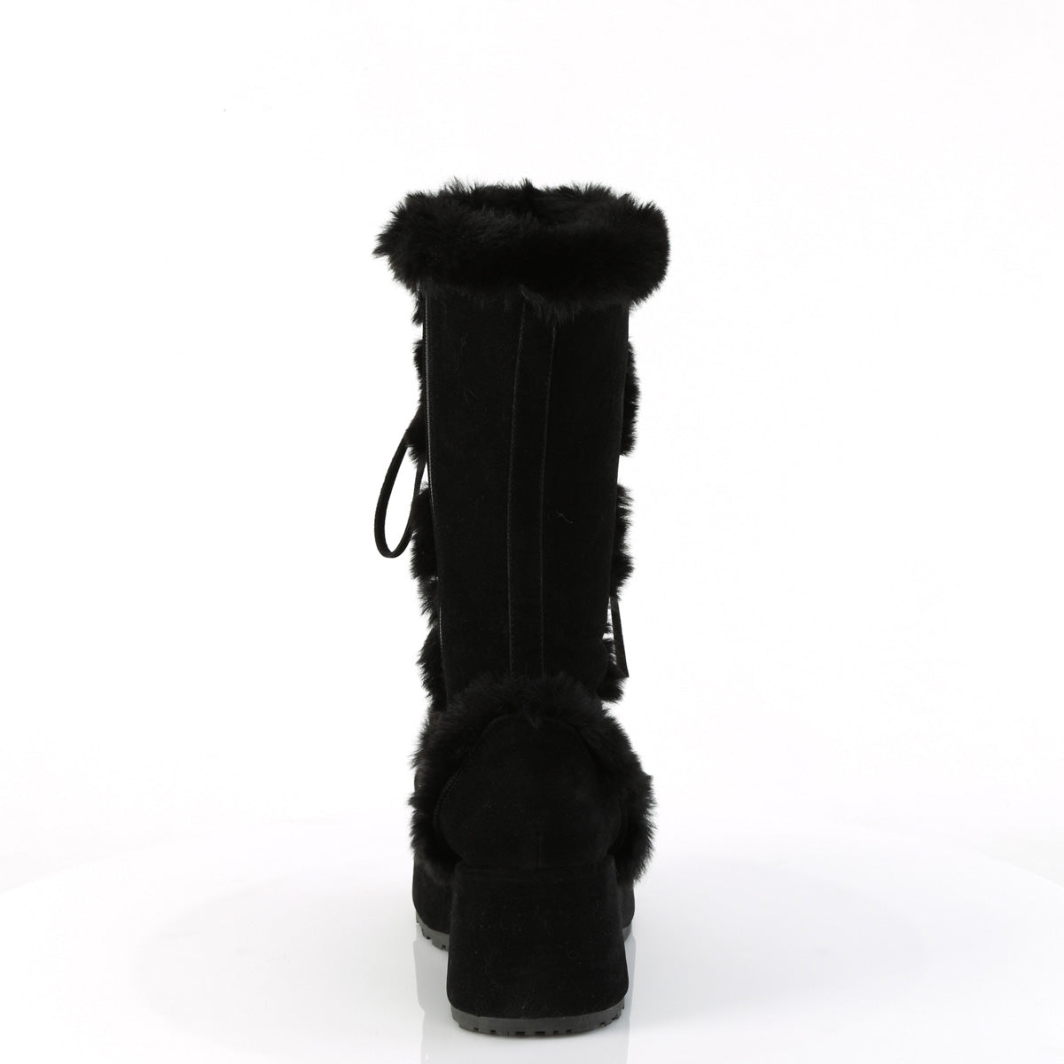 **2 3/4" Platform Lace-Up Mid-Calf Boot, Side Zip (Demonia CUB311/BBVL)