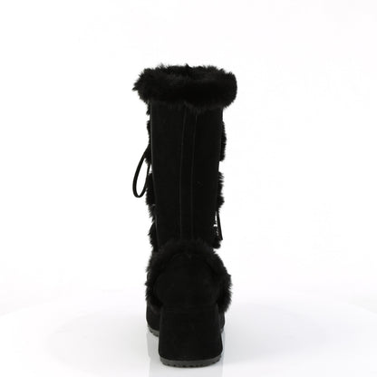 **2 3/4" Platform Lace-Up Mid-Calf Boot, Side Zip (Demonia CUB311/BBVL)