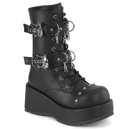 2 3/4" Platform Lace-Up Ankle Boot, Inside Zip (Demonia CUB54/BVL)