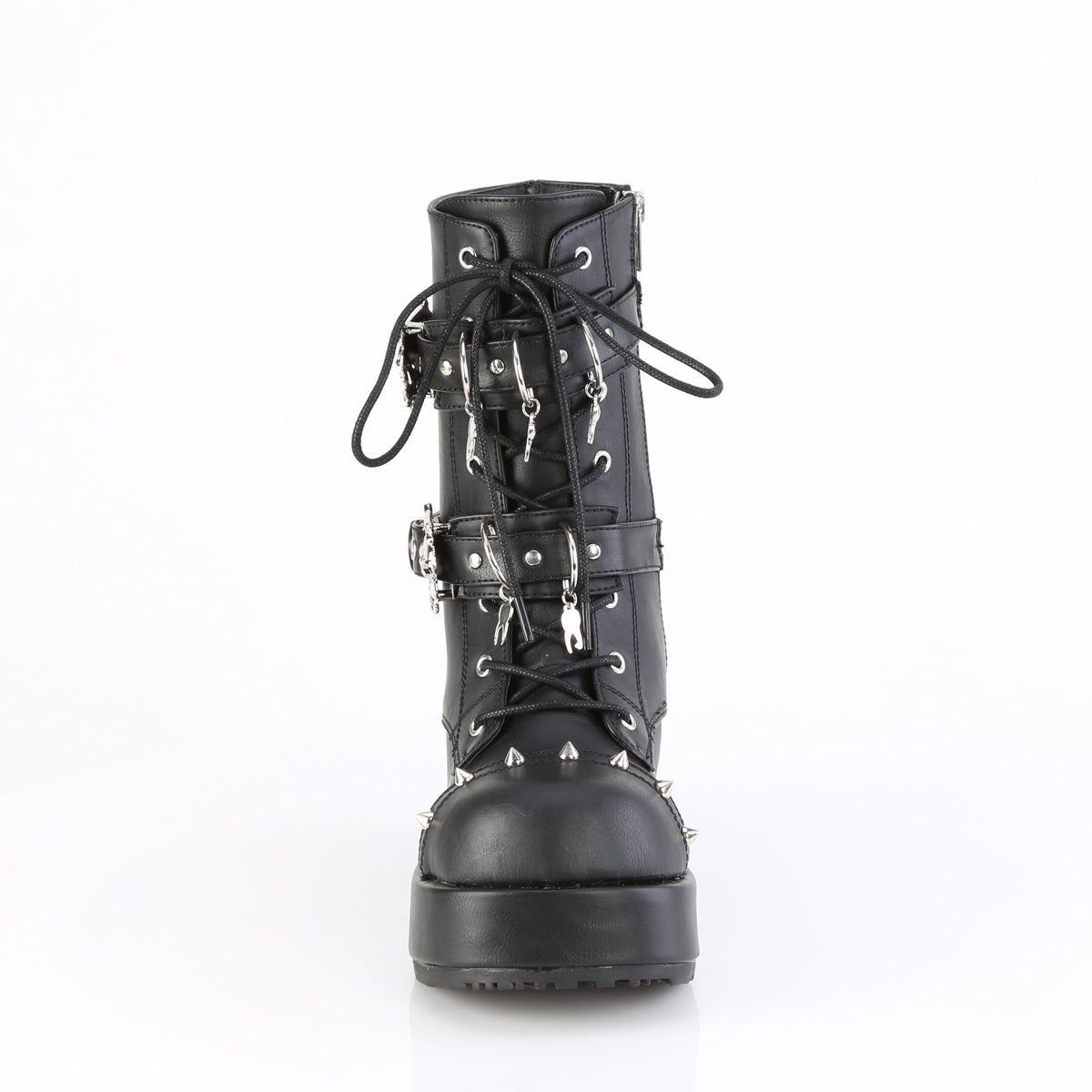 2 3/4" Platform Lace-Up Ankle Boot, Inside Zip (Demonia CUB54/BVL)