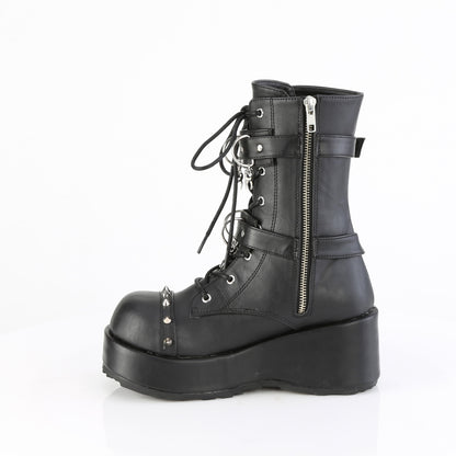 2 3/4" Platform Lace-Up Ankle Boot, Inside Zip (Demonia CUB54/BVL)
