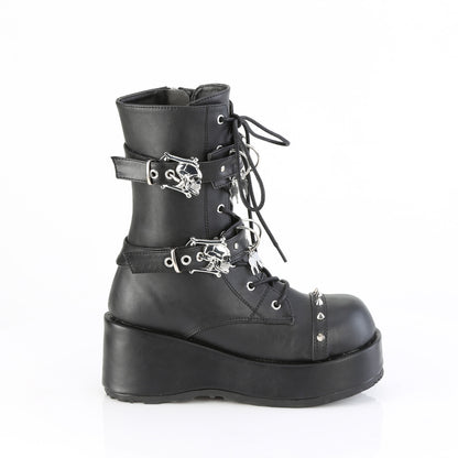 2 3/4" Platform Lace-Up Ankle Boot, Inside Zip (Demonia CUB54/BVL)