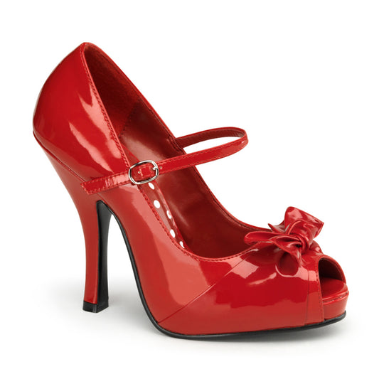 *4 1/2" Heel, 3/4" Hidden P/F Open Toe Mary Jane W/ Bow (Pin Up Couture CUTIE08/RPT)