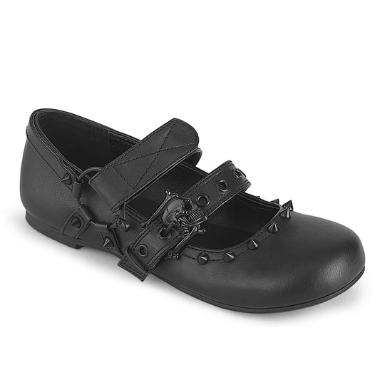 Ballet Flat Double Strap Mary Jane (Demonia DAI08/BVL)