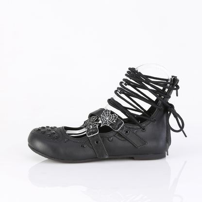 Ballet Flat Eyelet Lace-Up Ankle High Shoe (Demonia DAI11/BVL)