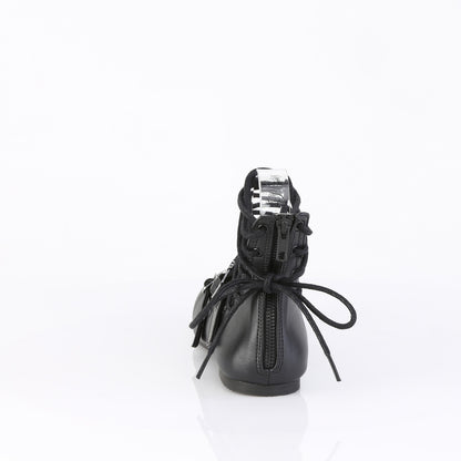 Ballet Flat Eyelet Lace-Up Ankle High Shoe (Demonia DAI11/BVL)