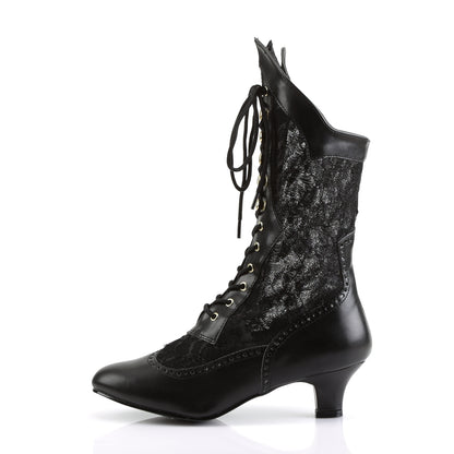 2" Heel, Lace Victorian Ankle Boot, Pioneer (Funtasma DAME115/B/PU)