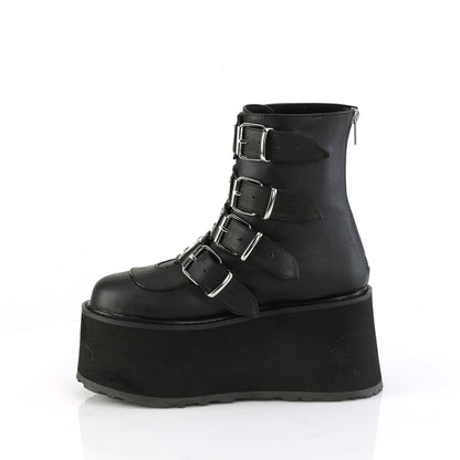 3 1/2" PF Ankle Bootw/ 4 Buckle Straps, Back MetalZip (Demonia DAM105/BVL)