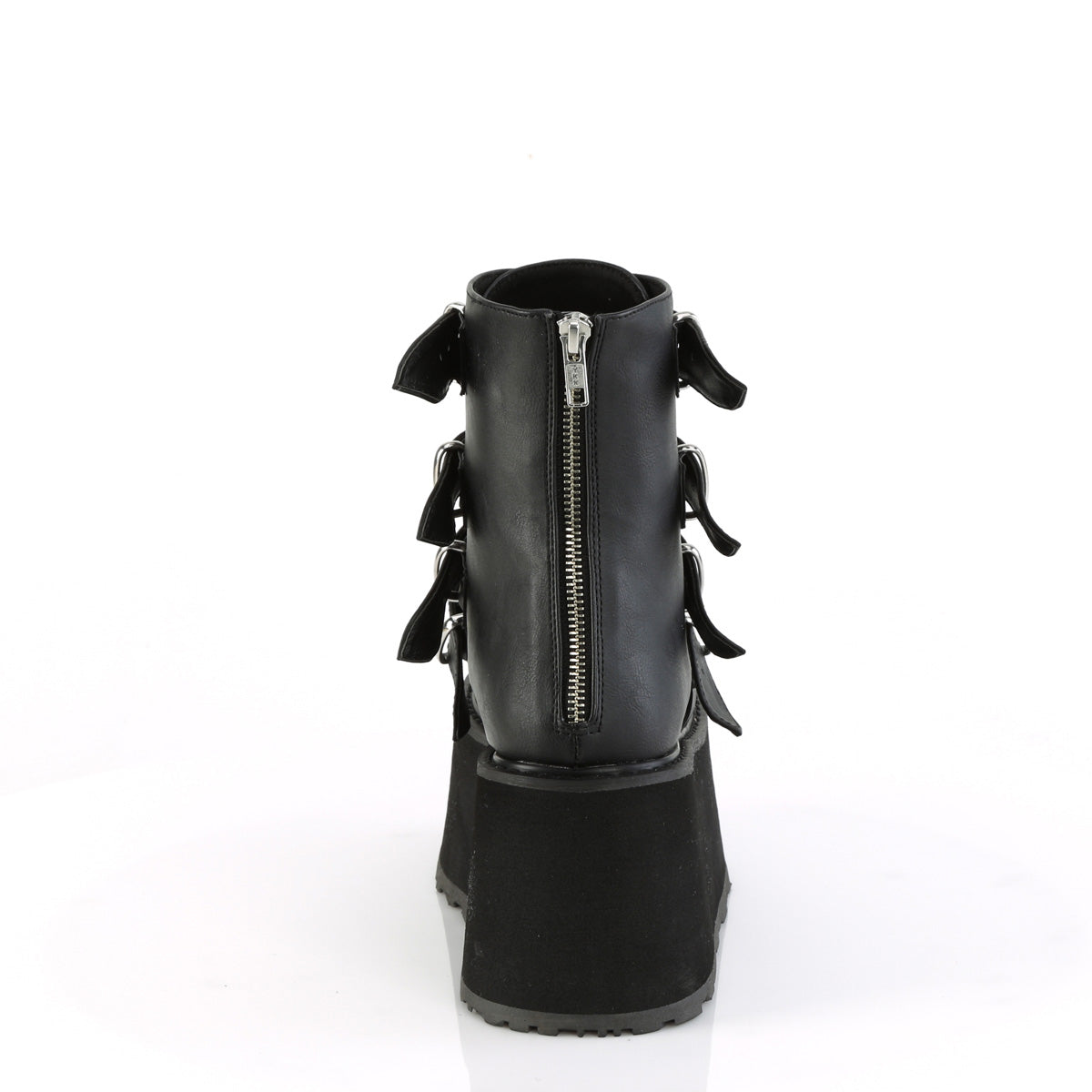 3 1/2" PF Ankle Bootw/ 4 Buckle Straps, Back MetalZip (Demonia DAM105/BVL)