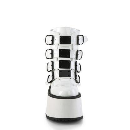 3 1/2" PF Ankle Bootw/ 4 Buckle Straps, Back MetalZip (Demonia DAM105/BVL)