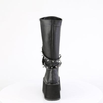 3 1/2" PF Lace-Up Knee High Boot, Outside Zip (Demonia DAM220/BVL)