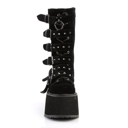 3 1/2" PF Mid-Calf Boot w/6 BuckleStraps, Metal Side Zip (Demonia DAM225/BHG)