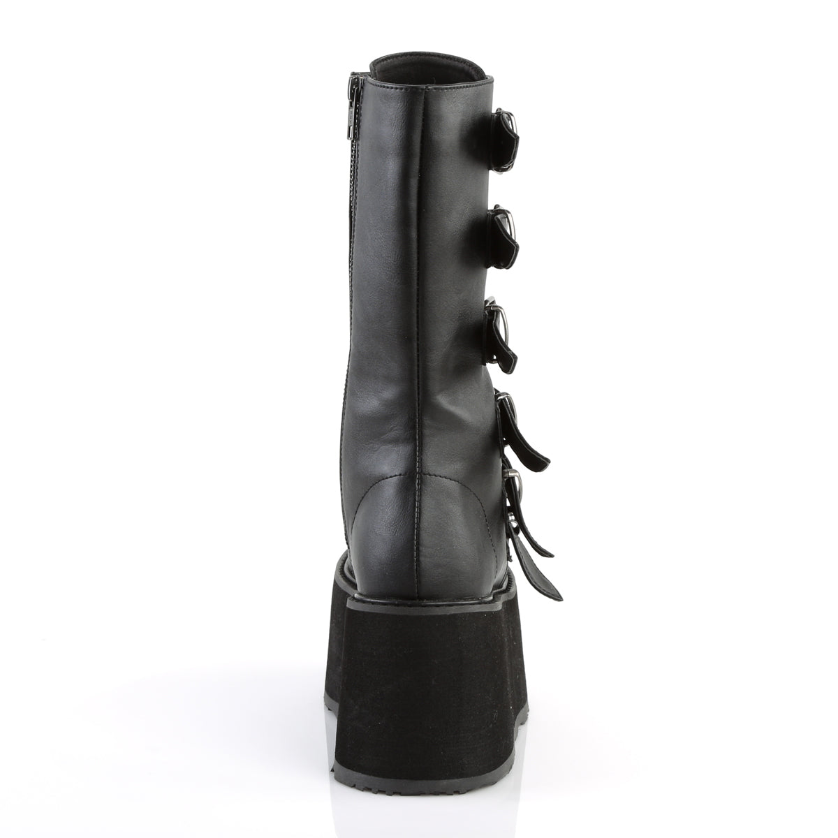 3 1/2" PF Mid-Calf Boot w/6 BuckleStraps, Metal Side Zip (Demonia DAM225/BHG)
