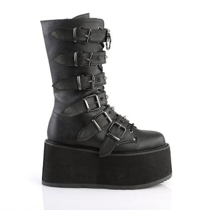 3 1/2" PF Mid-Calf Boot w/6 BuckleStraps, Metal Side Zip (Demonia DAM225/BHG)