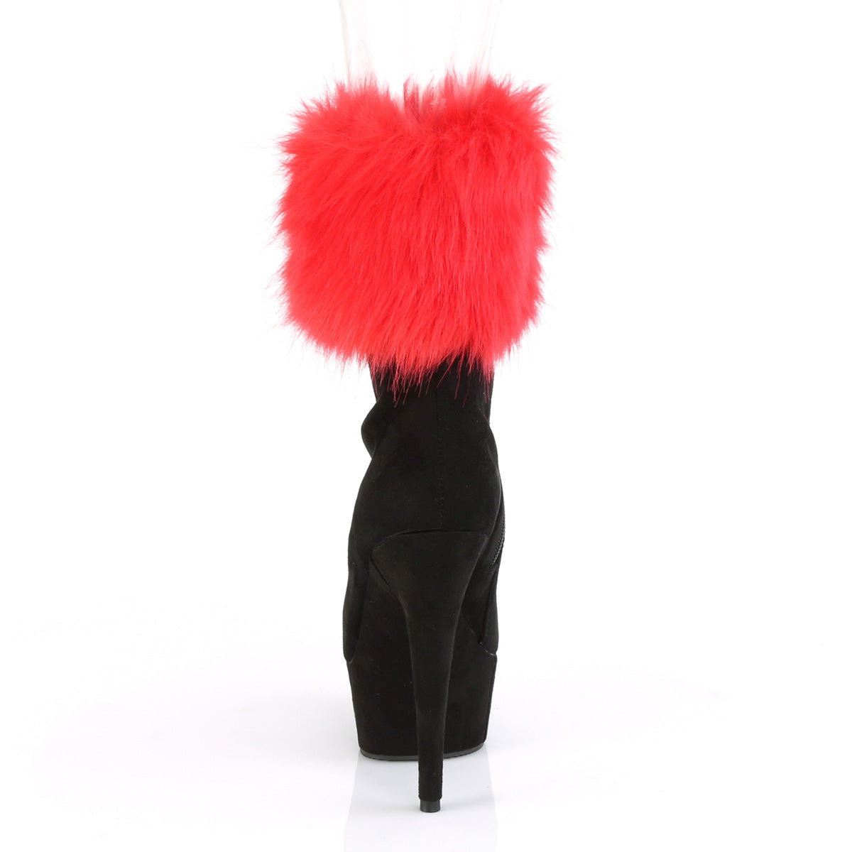 *6" Heel, 1 3/4" PF Ankle Bootie w/Fur Cuff, Inside Zip (Pleaser DEL1000/BFS/M)
