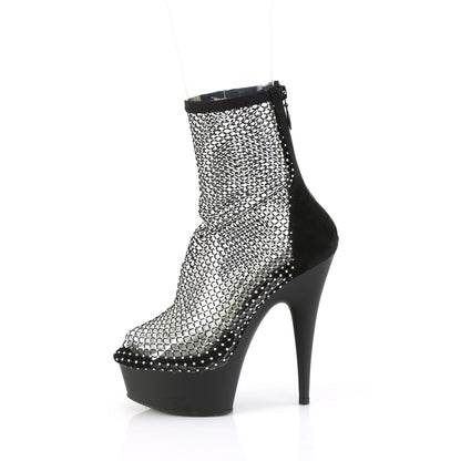 6" Heel, 1 3/4" PF RS Mesh Ankle Boot, Back Zip (Pleaser DEL1009/BFS-RS/M)