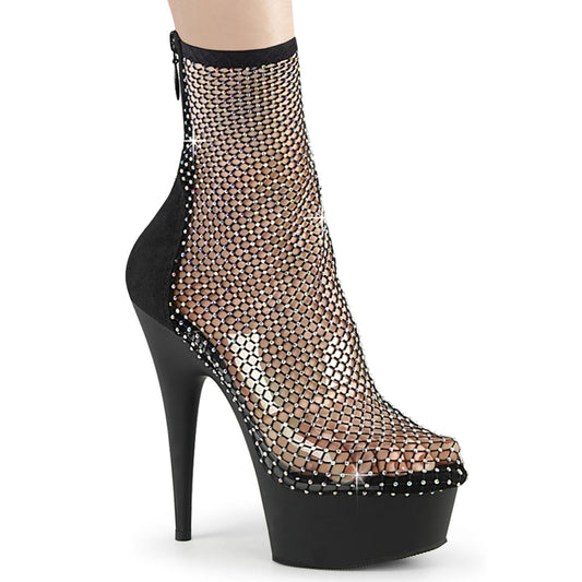 6" Heel, 1 3/4" PF RS Mesh Ankle Boot, Back Zip (Pleaser DEL1009/BFS-RS/M)