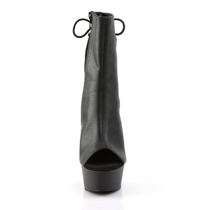 6" Heel, 1 3/4" PF Open Toe/Heel PF Ankle Boot (Pleaser DEL1018/B/M)