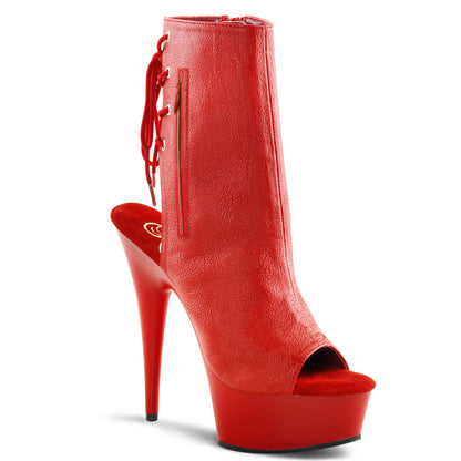 6" Heel, 1 3/4" PF Open Toe/Heel PF Ankle Boot (Pleaser DEL1018/B/M)