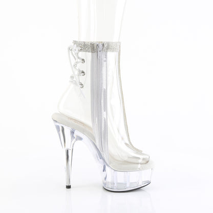 *6" Heel, 1 3/4" PF Open Toe/Heel Ankle Boot, Side Zip (Pleaser DEL1018C-2RS/C-RS/C)