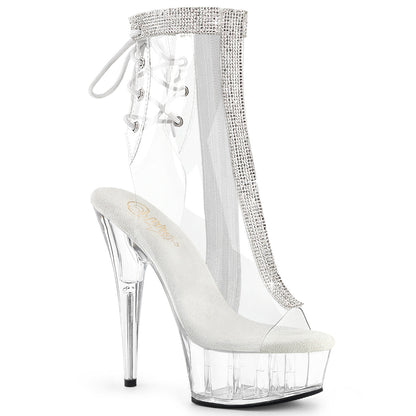 *6" Heel, 1 3/4" PF Open Toe/Heel Ankle Boot, Side Zip (Pleaser DEL1018C-2RS/C-RS/C)