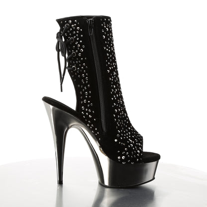 *6" Heel, 1 3/4" PF Open Toe/ Back Ankle Boot (Pleaser DEL1018RS/BVEL/PWCH)