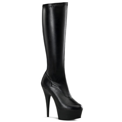 6" Heel, 1 3/4" PF Stretch Knee BT, Side Zip (Pleaser DEL2000/B/M)