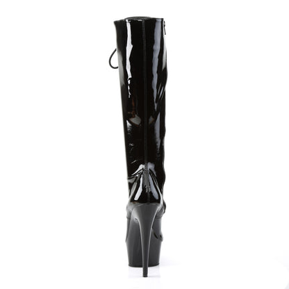 6" Heel, 1 3/4" PF Stretch Knee BT, Side Zip (Pleaser DEL2023/B/M)