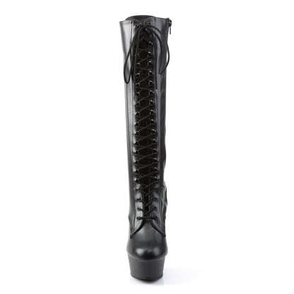 6" Heel, 1 3/4" PF Stretch Knee BT, Side Zip (Pleaser DEL2023/B/M)