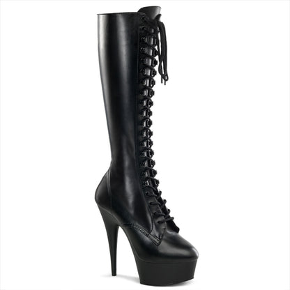 6" Heel, 1 3/4" PF Stretch Knee BT, Side Zip (Pleaser DEL2023/B/M)