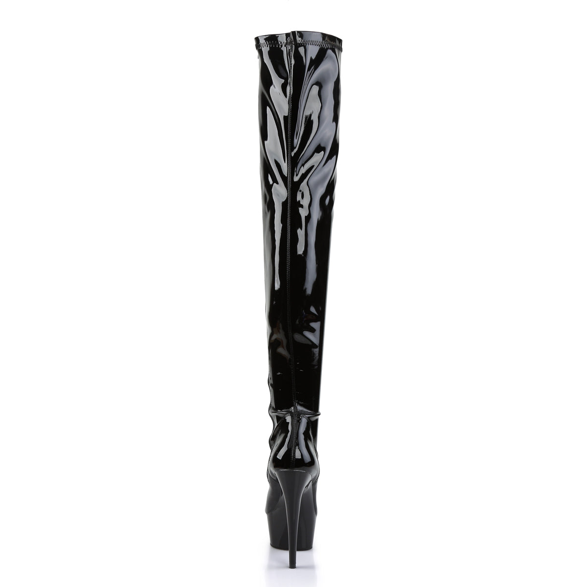 6" Heel, 1 3/4" PF Thigh High Boot, Side Zip (Pleaser DEL3000/B/M)