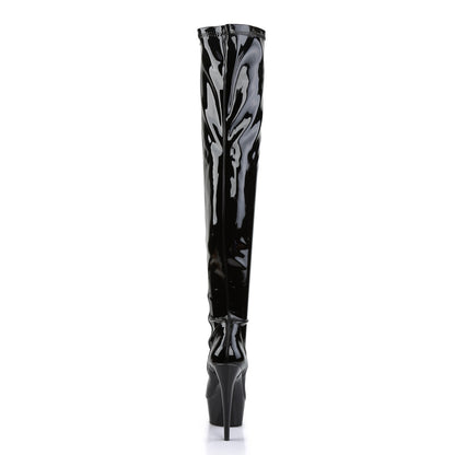 6" Heel, 1 3/4" PF Thigh High Boot, Side Zip (Pleaser DEL3000/B/M)