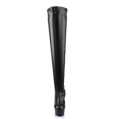 6" Heel, 1 3/4" PF Thigh High Boot, Side Zip (Pleaser DEL3000/B/M)