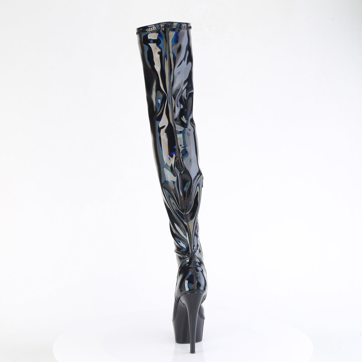*6" Heel, 1 3/4" PF Stretch Thigh Boot,  12" Side Zip (Pleaser DEL3000HWR/BHG/M)
