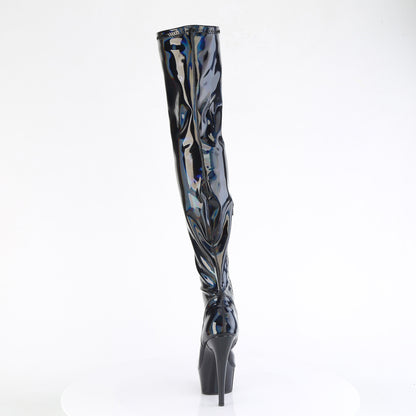 *6" Heel, 1 3/4" PF Stretch Thigh Boot,  12" Side Zip (Pleaser DEL3000HWR/BHG/M)