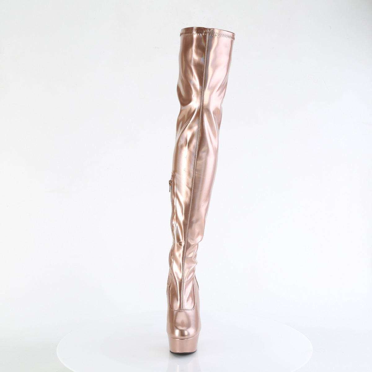 *6" Heel, 1 3/4" PF Stretch Thigh Boot,  12" Side Zip (Pleaser DEL3000HWR/BHG/M)