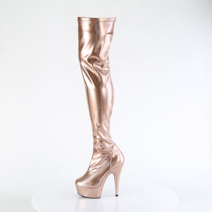 *6" Heel, 1 3/4" PF Stretch Thigh Boot,  12" Side Zip (Pleaser DEL3000HWR/BHG/M)