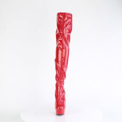 *6" Heel, 1 3/4" PF Stretch Thigh Boot,  12" Side Zip (Pleaser DEL3000HWR/BHG/M)