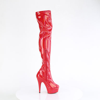 *6" Heel, 1 3/4" PF Stretch Thigh Boot,  12" Side Zip (Pleaser DEL3000HWR/BHG/M)