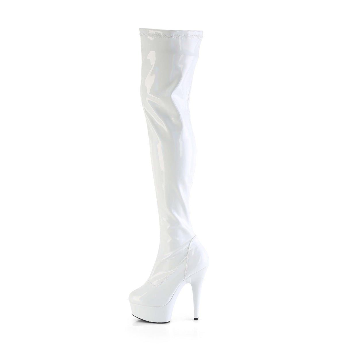 *6" Heel, 1 3/4" PF Stretch Thigh Boot,  12" Side Zip (Pleaser DEL3000HWR/BHG/M)