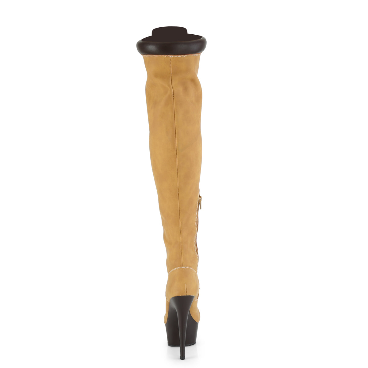 *6" Heel, 1 3/4" PF Lace-Up Front Thigh High Boot, Side Zip (Pleaser DEL3000TL/TNBPU/DBN)