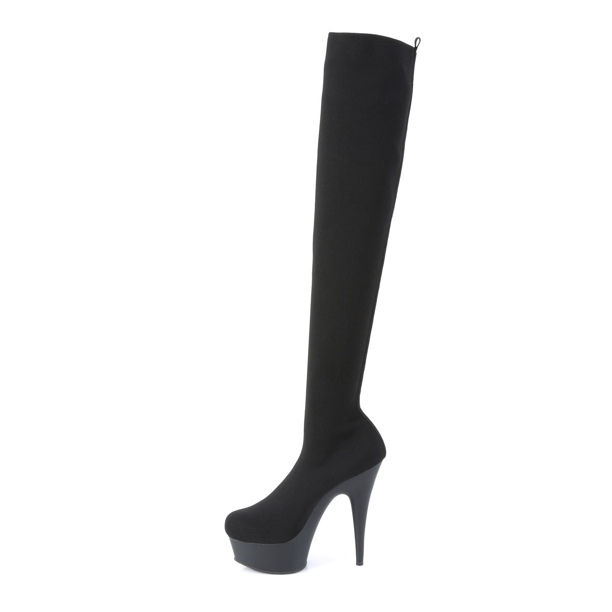 *6" Heel, 1 3/4" PF Pull-on Stretch Knit Thigh Boot (Pleaser DEL3002-1/BFA/M)
